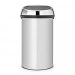 Pattumiera touch bin, 60 litri, apertura soft-touch - metallic grey