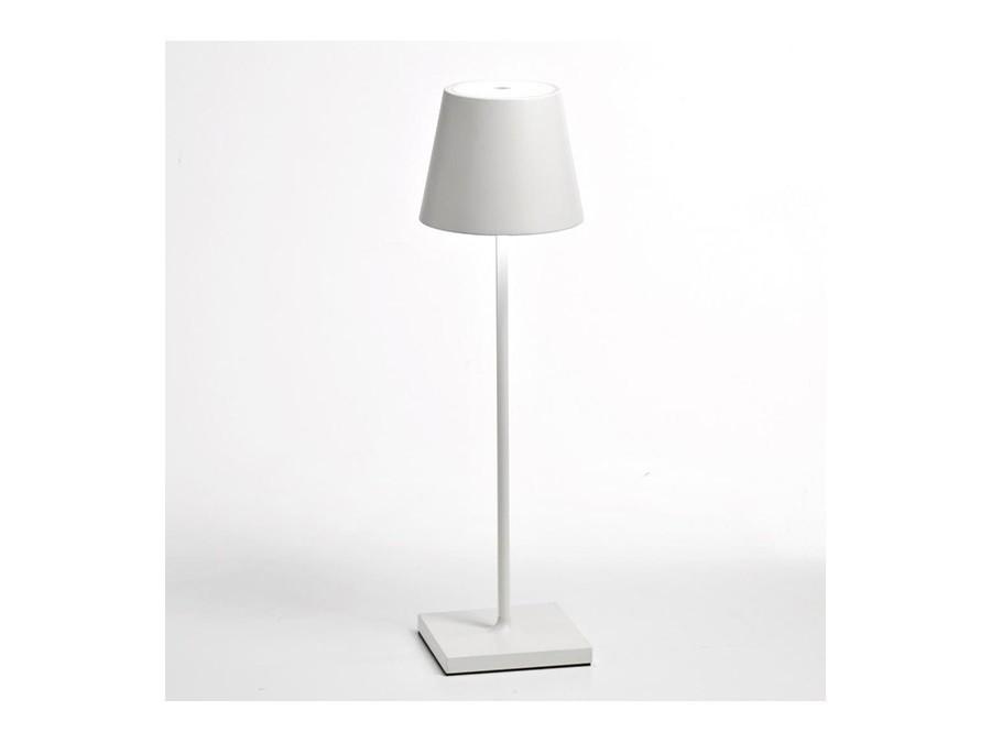 Lampada da tavolo poldina pro (promo) cm 11x38h bianco opaco
