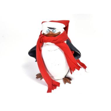 Pinguino h 23,5 cm con sciarpa e cappello