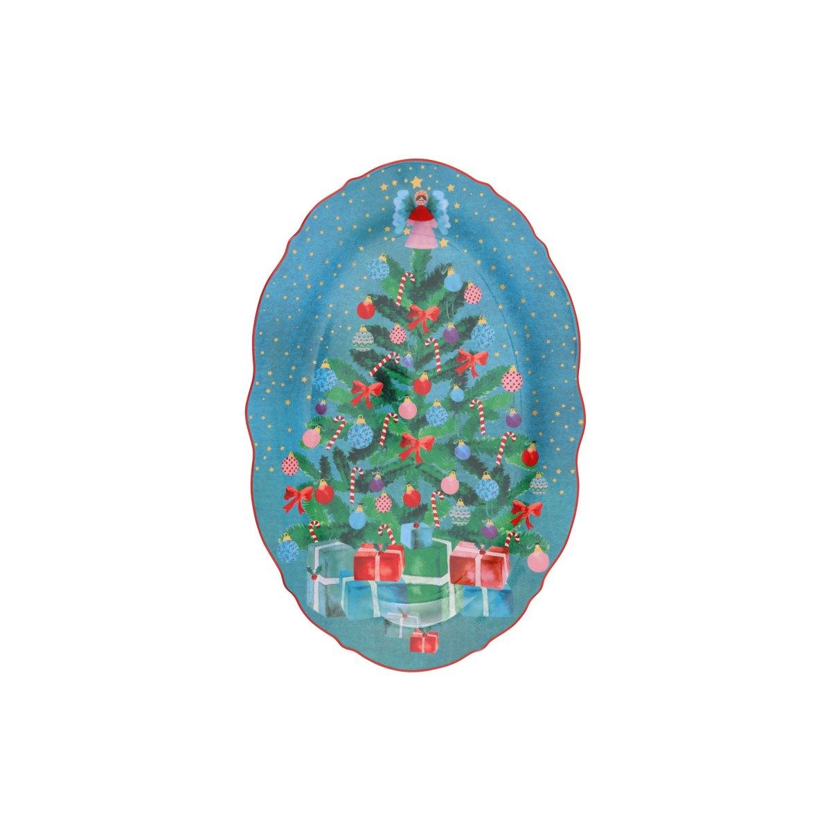 Vassoio ovale 35x24 cm tree gb (promo) christmasville